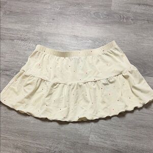 Roxy Cream Bikini cover up Skirt with Colorful Dots